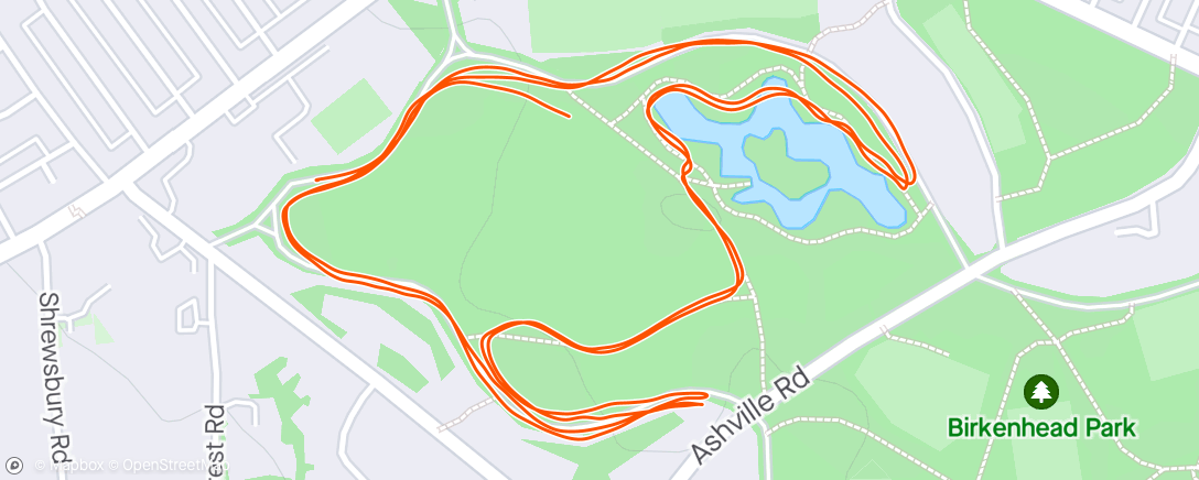 Map of the activity, Parkrun. And 1000th Activity on Strava!