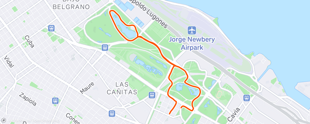 Map of the activity, Afternoon Run