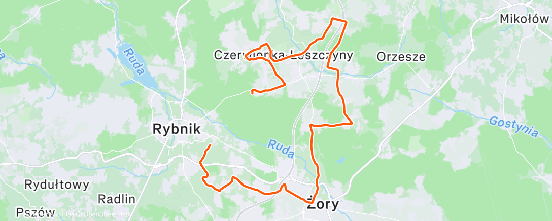 Map of the activity, Afternoon Ride