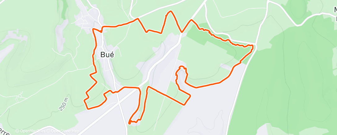 Map of the activity, Afternoon Run