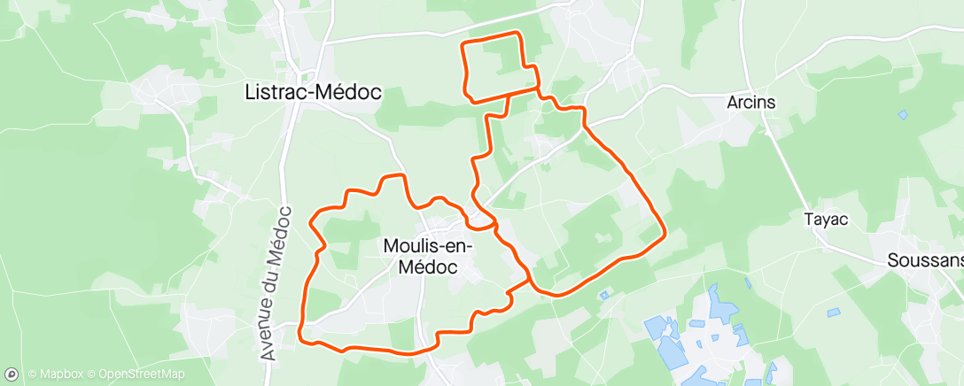 Mapa de la actividad (Moulis trail Plus jamais 🥵🥵🥵🥵 c était prévu 17km)