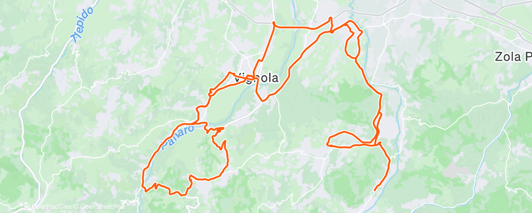 Map of the activity, Pedalata mattutina