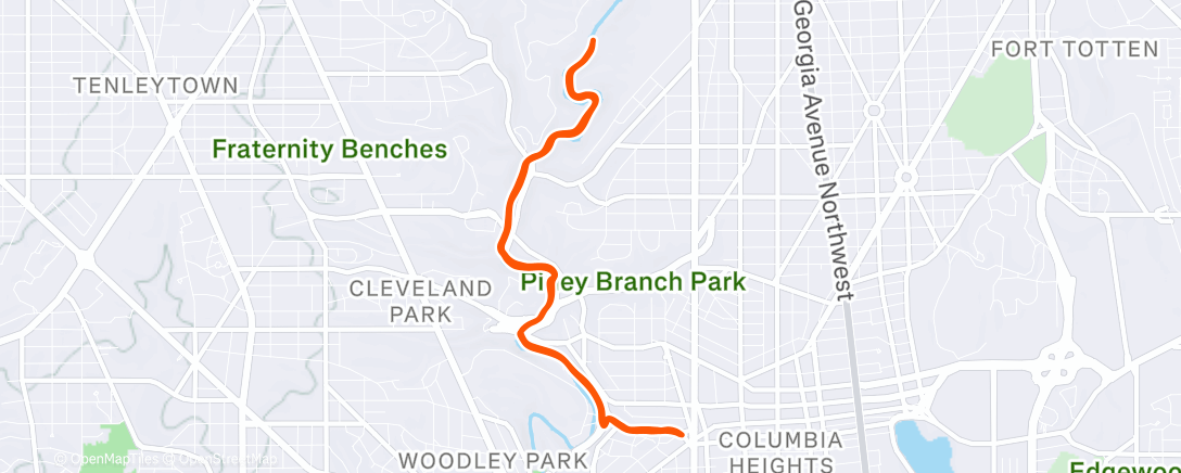 Map of the activity, Morning Run