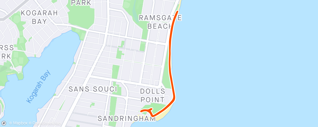 Map of the activity, Dolls Point Parkrun