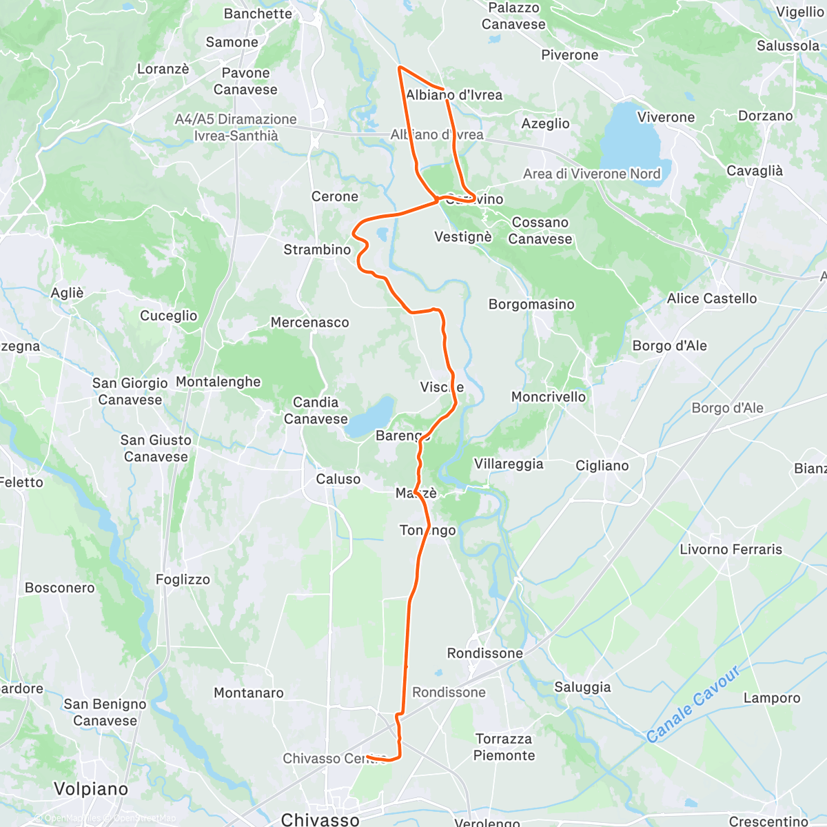 Map of the activity, Babbi Natale in bici a Betlemme