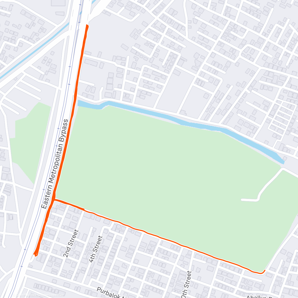 Map of the activity, Morning Run