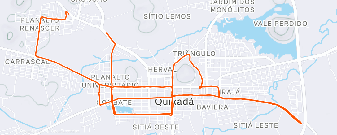 Map of the activity, Atividade ao entardecer