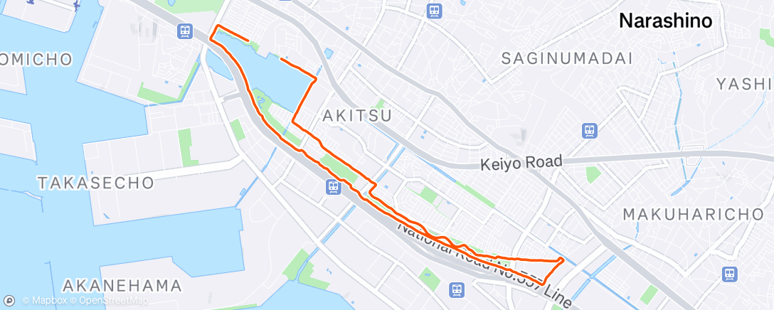 Map of the activity, 午後のランニング