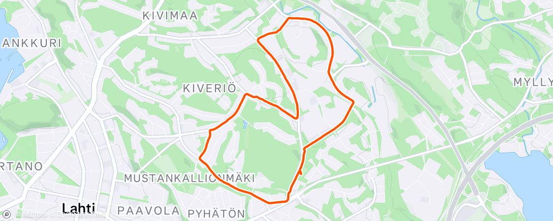 Map of the activity, Afternoon Run