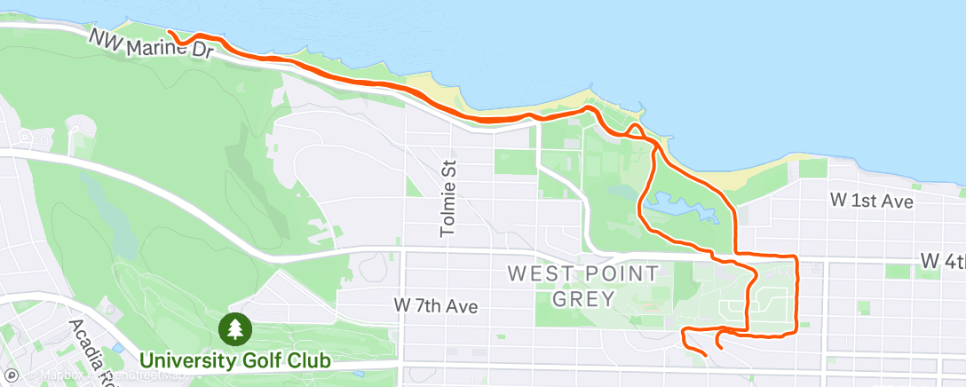 Map of the activity, Morning Run