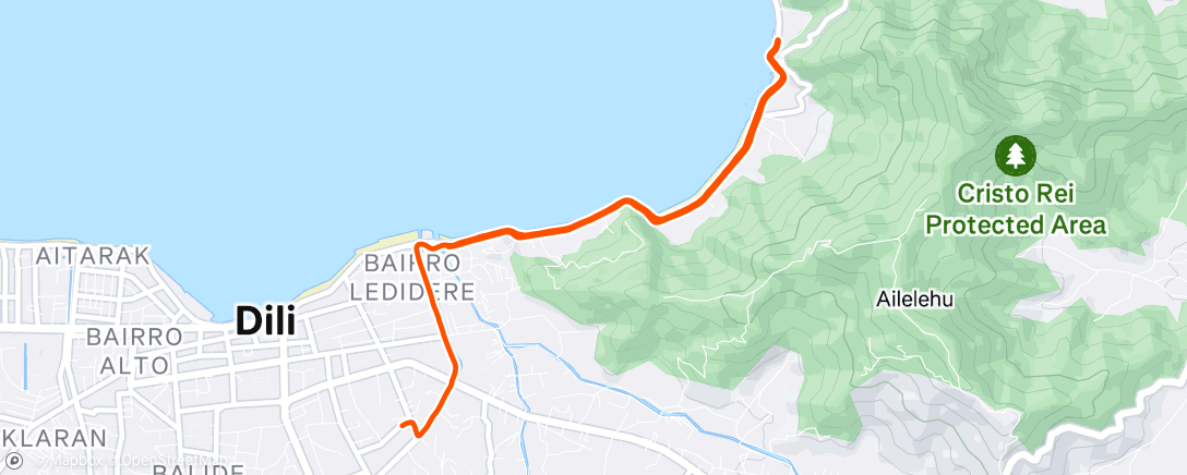 Map of the activity, Corrida ao entardecer