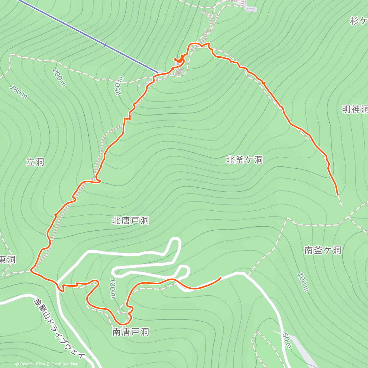 Map of the activity, 金華山ハイク