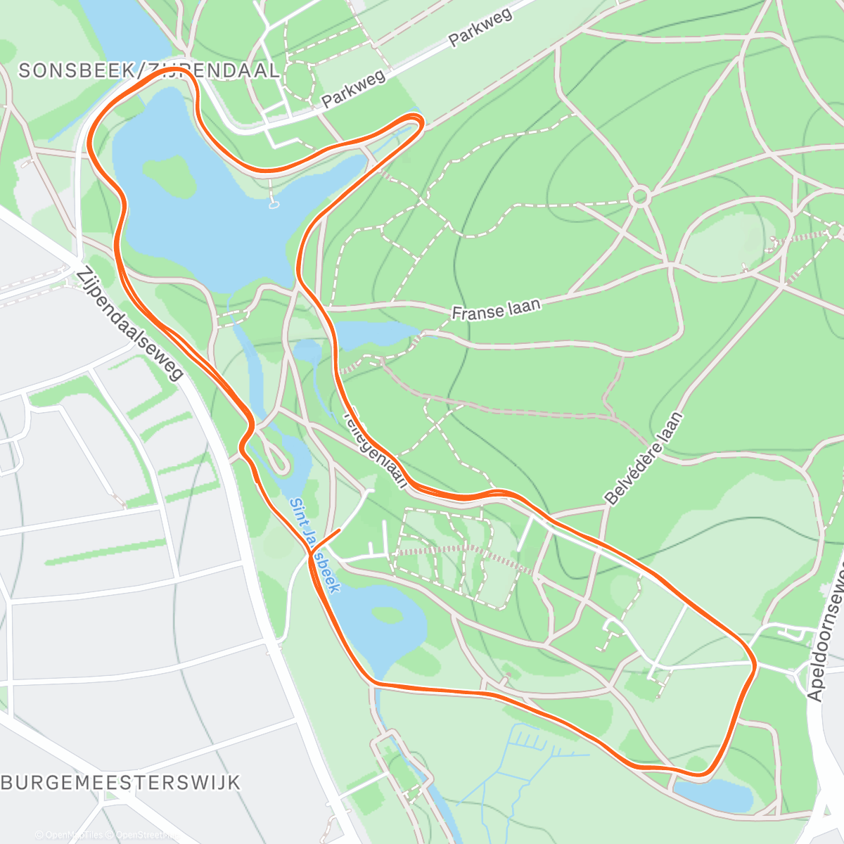 Map of the activity, Sonsbeek parkrun