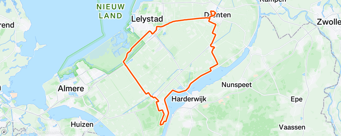 Map of the activity, Filerijden langs de tulpenvelden