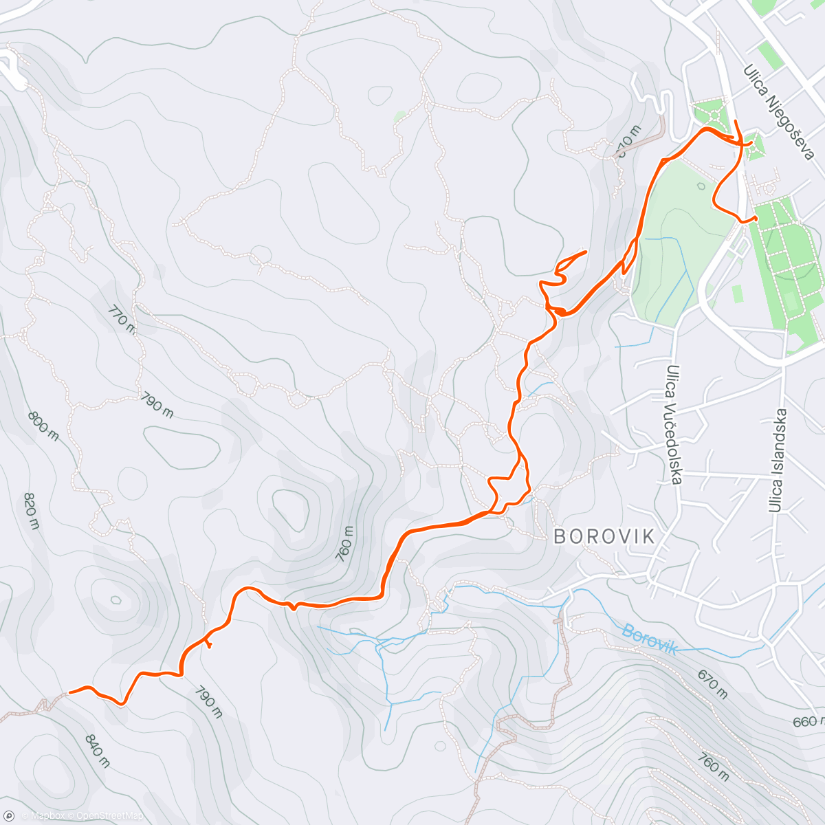 Map of the activity, CT hills