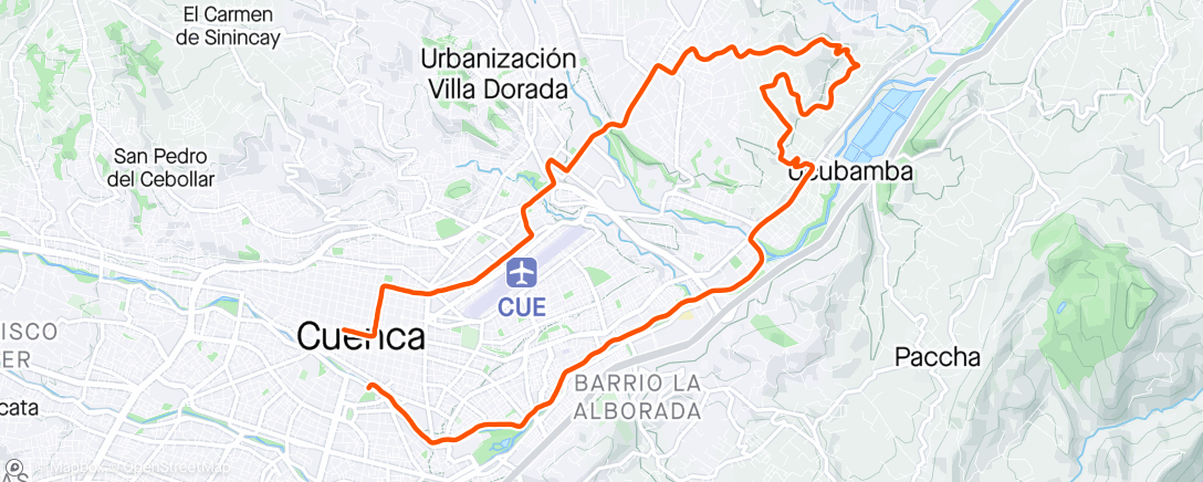 Map of the activity, El Castillo con los Cuenca Bikers