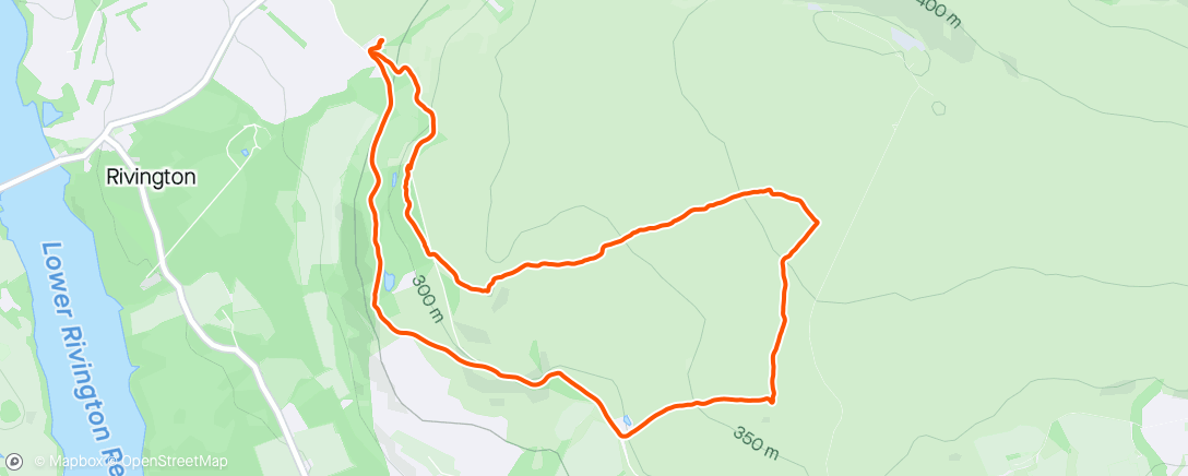 Map of the activity, Extremely wet hike
