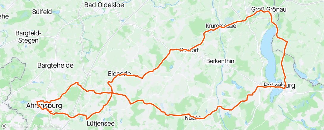 Map of the activity, Erst ausratzen, dann Ratzeburg.