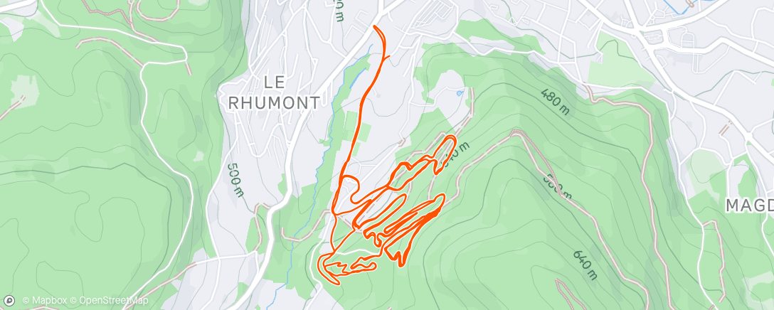 Map of the activity, Sortie VTT dans l'après-midi