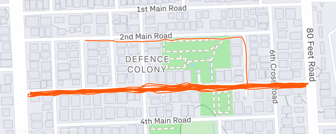 Map of the activity, Evening Run