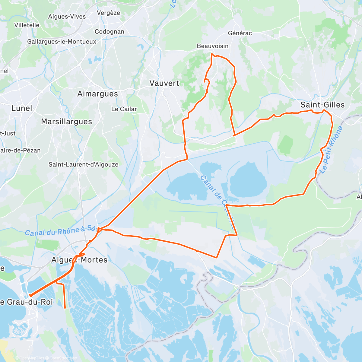 Map of the activity, Gravel le matin