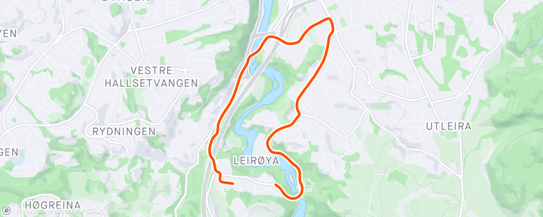 Map of the activity, Rolig joggetur med LRJ