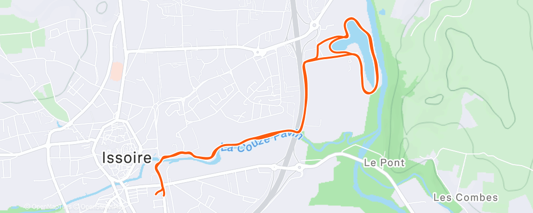 Map of the activity, Course à pied le midi