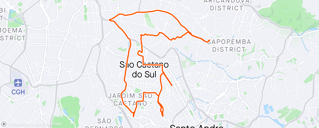 Map of the activity, 39° Pedal de 2024 .. Treino Subidas São Caetano