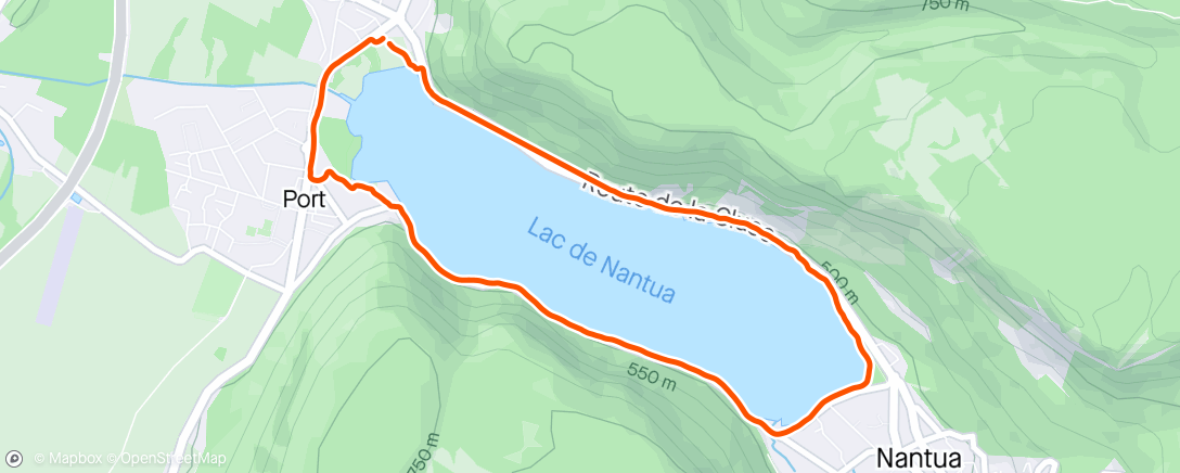 Map of the activity, Tour du lac de Nantua
