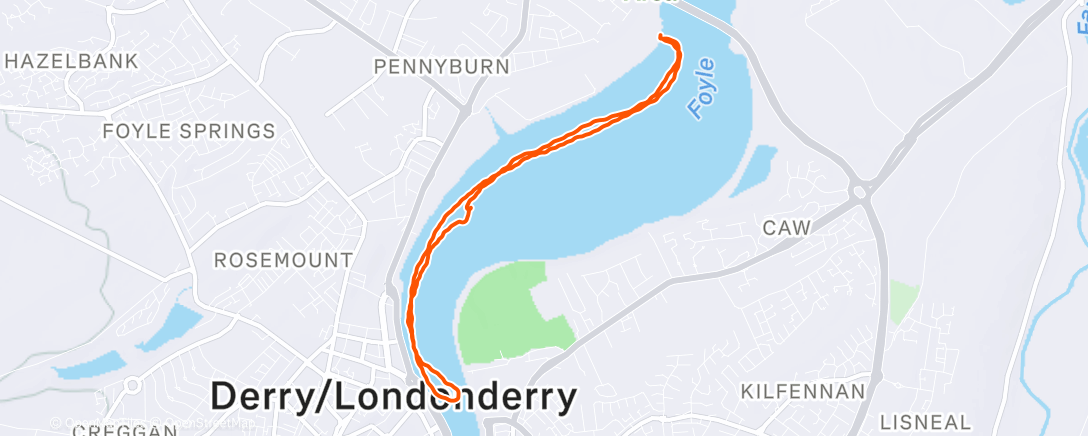 Map of the activity, Morning paddle