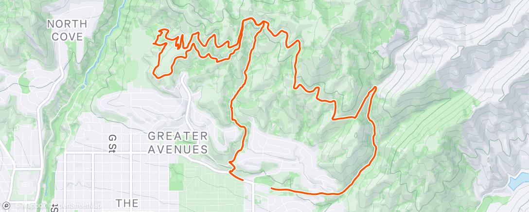 Map of the activity, Lunch Mountain Bike Ride