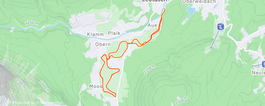 Карта физической активности (Ski Nordisch zur Mittagszeit)