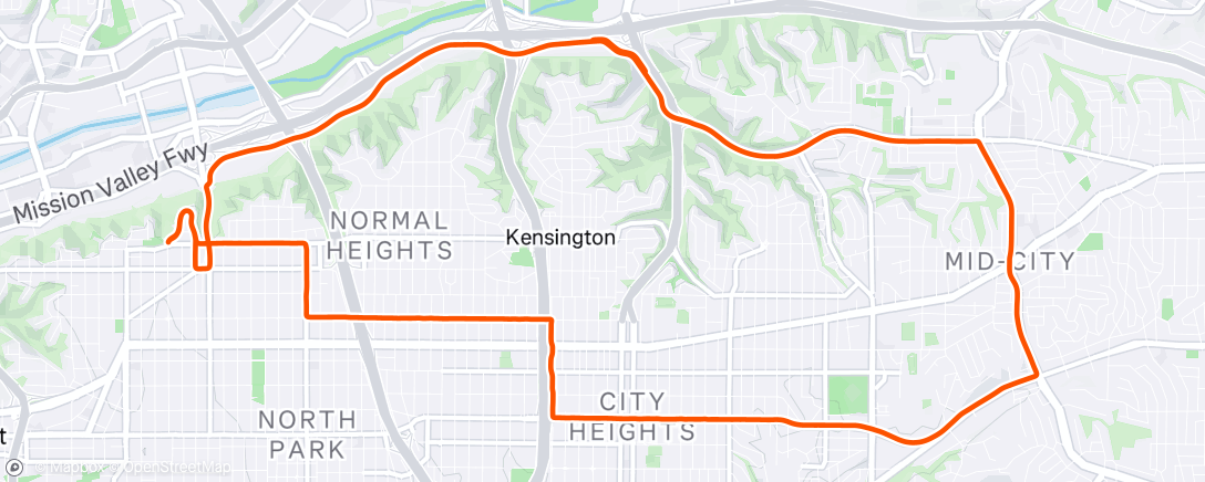 Map of the activity, Evening Ride