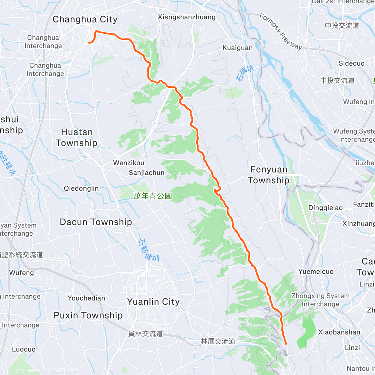 Map of the activity, 午後騎乘