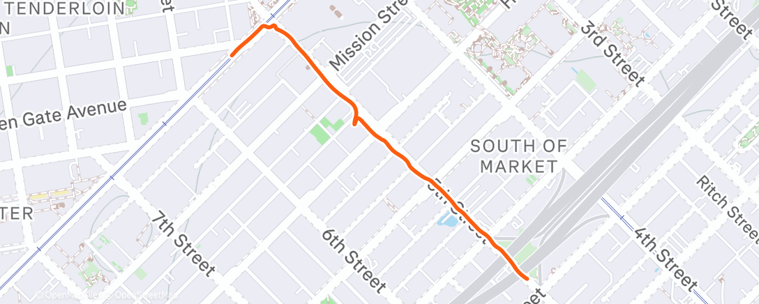 Map of the activity, Evening Ride