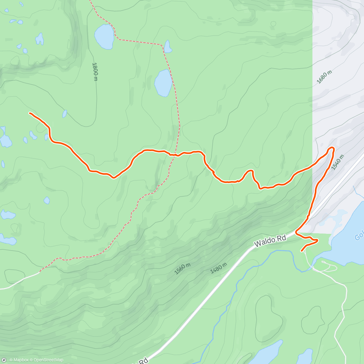 Map of the activity, Trail work party part 1 for Waldo