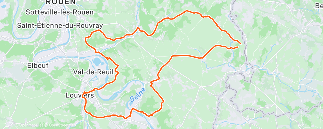 Map of the activity, Sortie vélo le midi