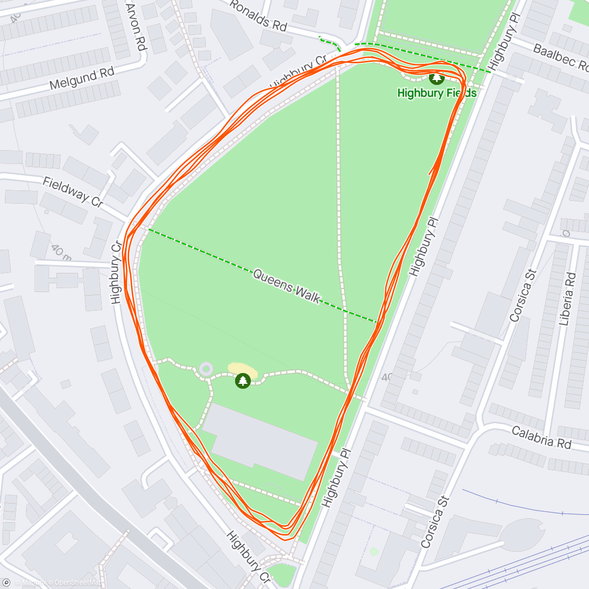 Map of the activity, Parkrun with Khalid, Giulia & Yusuf!