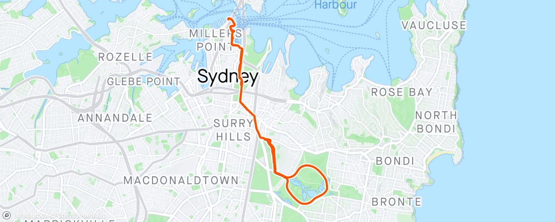 Map of the activity, “Mate you’re a right pecker” — Aussie cyclist I accidentally stepped in front of. Fair enough mate.