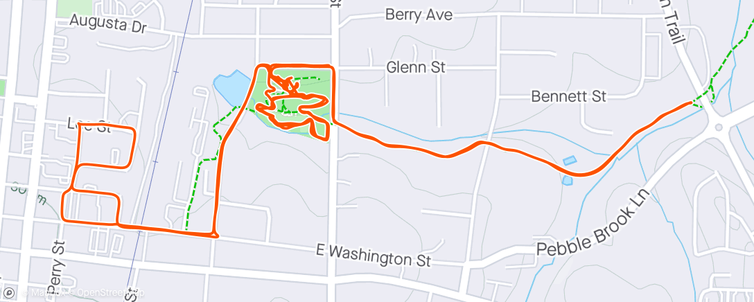Map of the activity, Urban MTB race pre ride