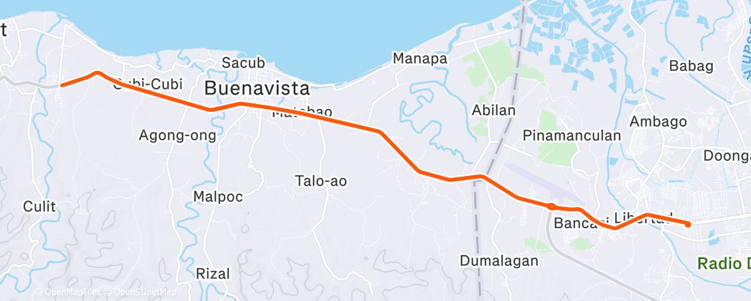 Map of the activity, Morning Ride