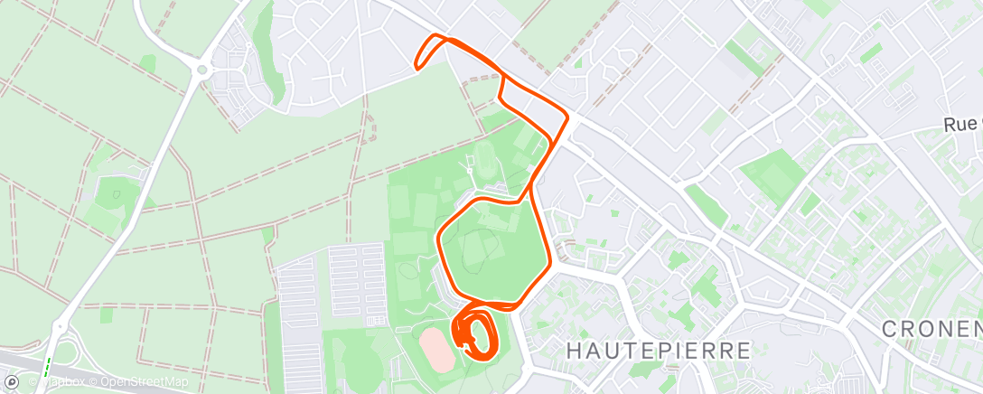 Map of the activity, Evening Run