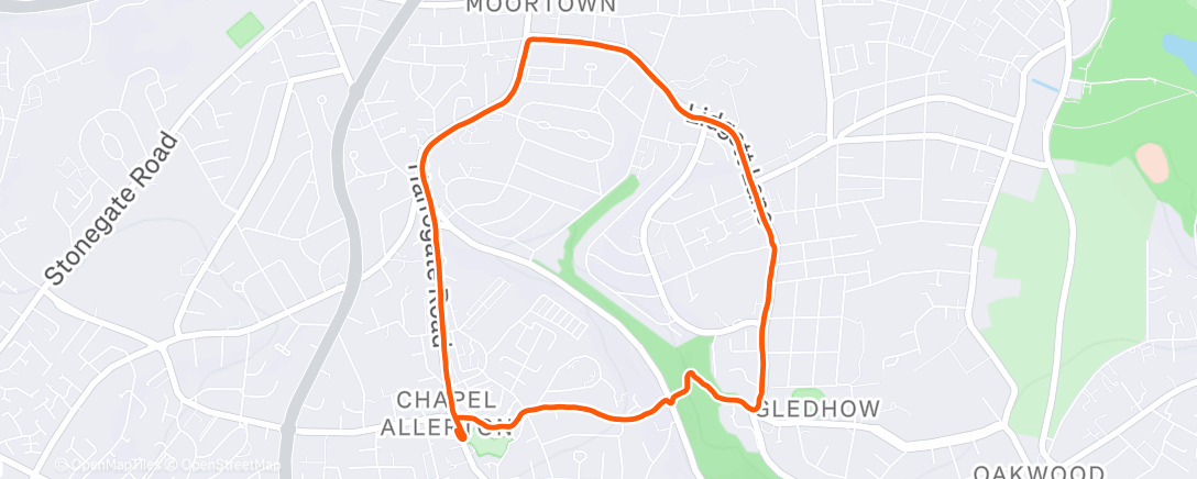 Map of the activity, Evening run