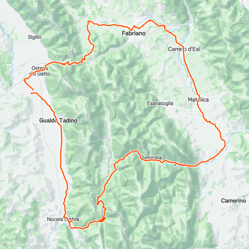 Cornello, Pioraco, Fabriano con Gioppo | 110.8 km Road Cycling Route on ...