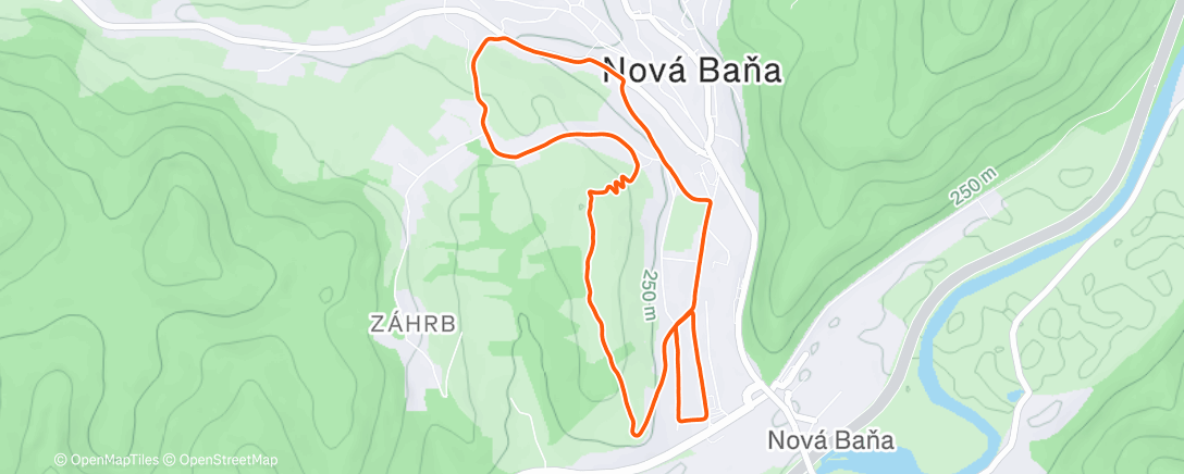 Map of the activity, Afternoon Run