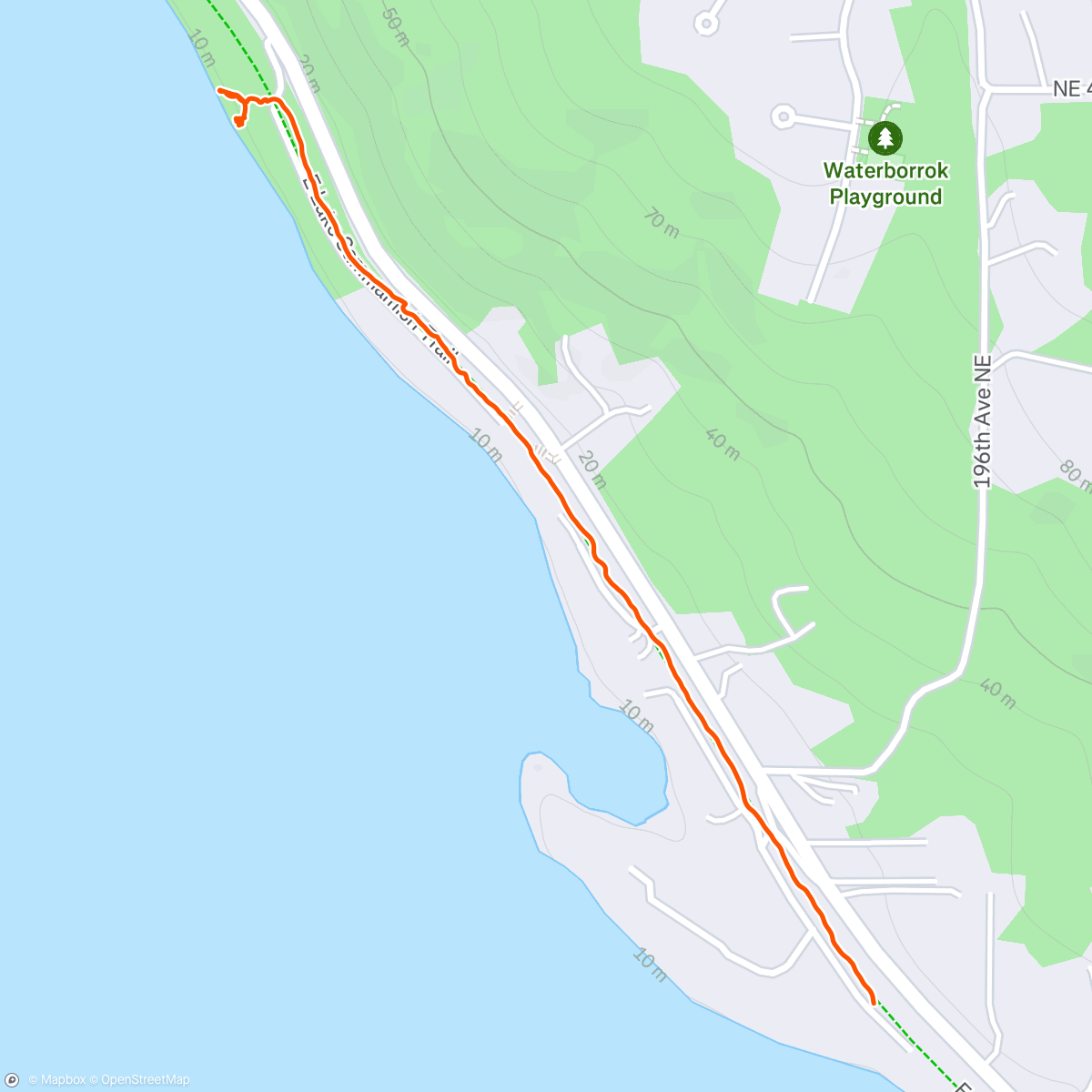 Map of the activity, lake sammamish walkity