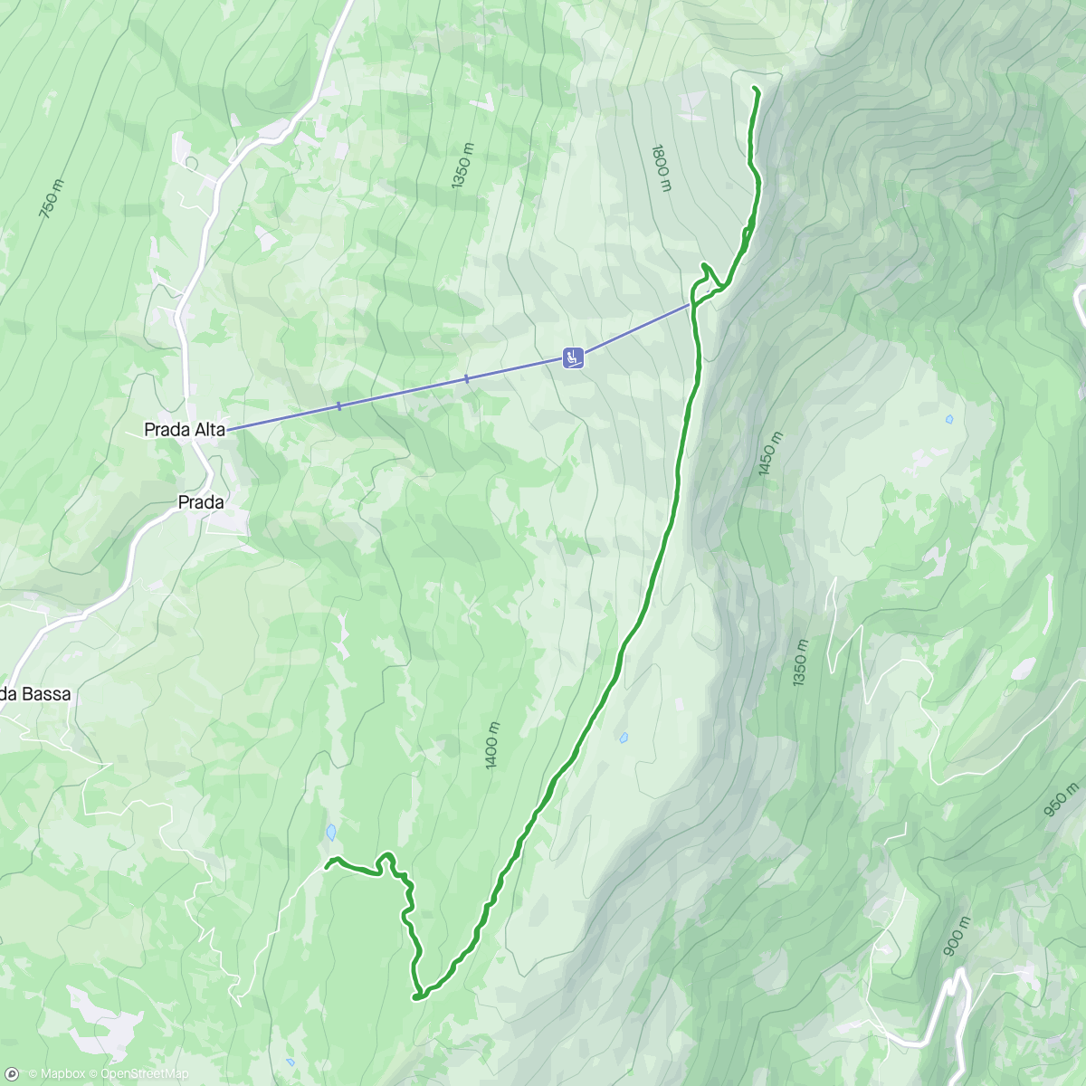 Map of the activity, Due pozze - Cima Costabella