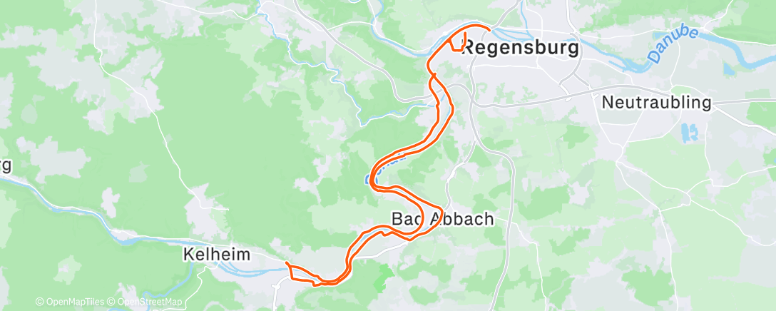 Map of the activity, Mittagsradfahrt