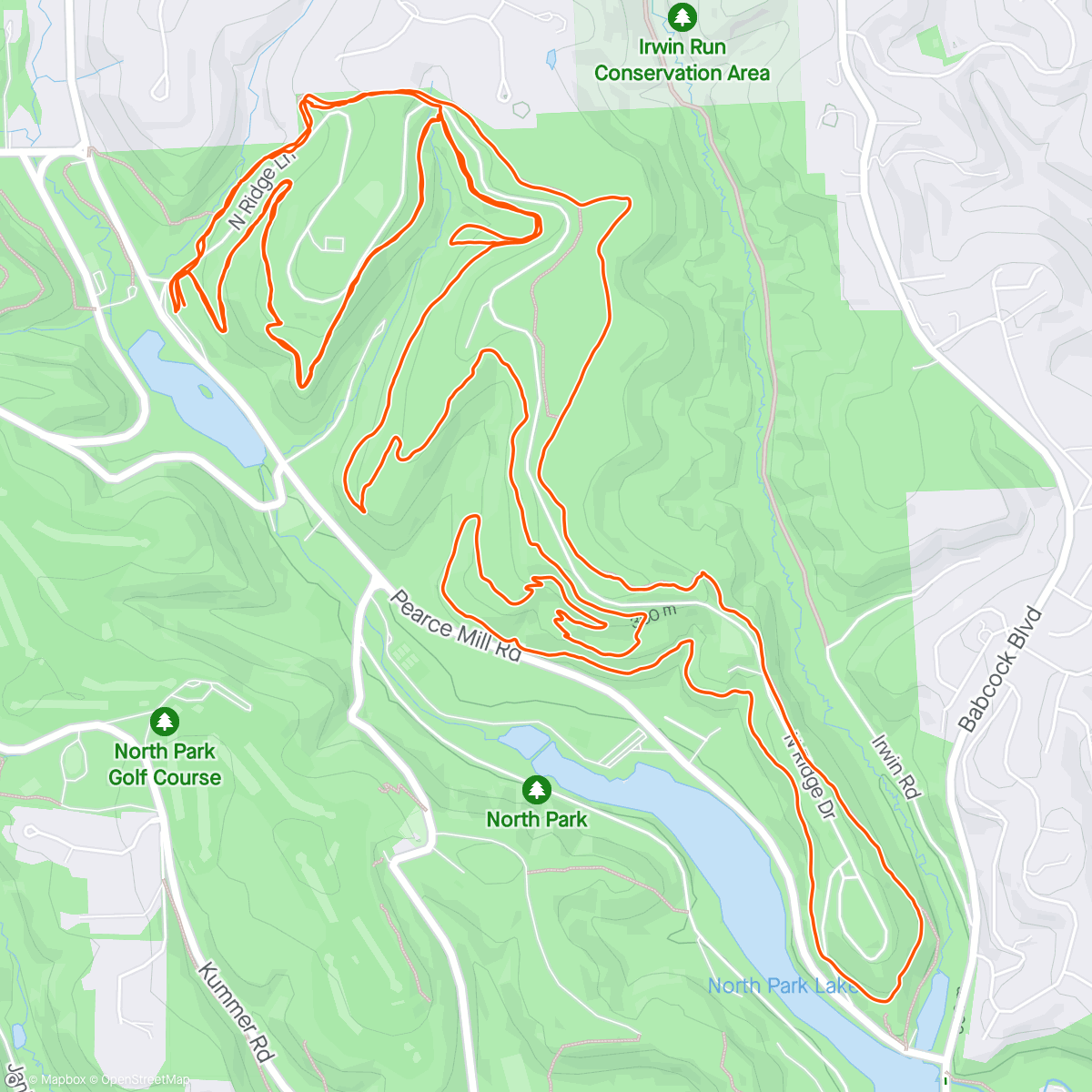 Map of the activity, North Park cruising