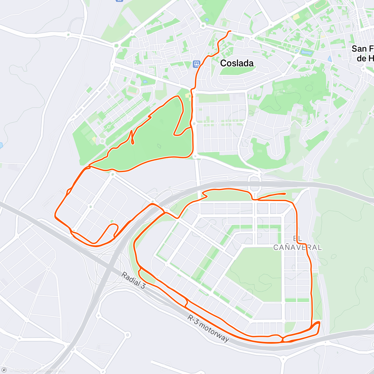 Map of the activity, Bicicleta al anochecer